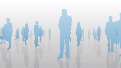 City business person office silhouette concept CG background