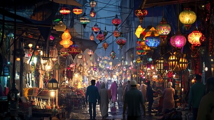 Fototapeta premium celebration bazaar culture ramadan concept background