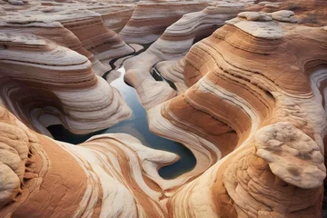 Poster An aerial view of a labyrinthine canyon formed by years of water and wind erosion © Dan