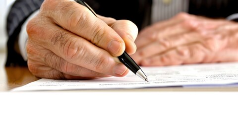 person signing a contract, report writing 