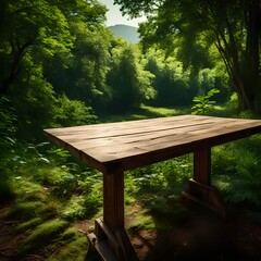 wooden bench in the forest