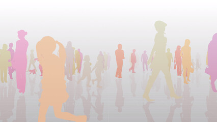 Obraz premium City family people holiday silhouette park concept CG background