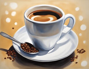 Cup of coffee, espresso illustration, cup of coffee illustration for marketing purposes
