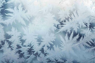 Frost patterns on a window, capturing the intricate details formed by nature