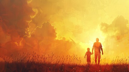 Fototapeta premium Greeting Card and Banner Design for Educational Purpose or Business Purpose of Father and Son Day Background