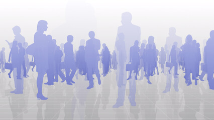 City business person office silhouette concept CG background