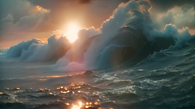 Serene ocean waves gently ripple, evoking tranquility in coastal scenes