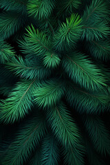fir-tree green branches close сreated with Generative Ai