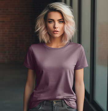 Download Realistic tshirt Mockup for background Images with place for text clothes for walking tshirt mockup for printing stylish kit copy space man or woman model blank tshirt for mockup 