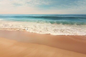Fototapeta na wymiar Gentle waves washing over sandy shores