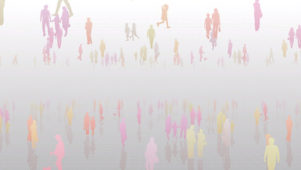 City family people holiday silhouette park concept CG background