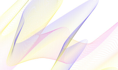 Vector wave and curve lines flowing dynamic gradient color isolated on transparent background. Digital future technology concept.  Science, banner, business, poster, template, music background.