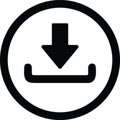 install symbol. Download button line vector icon.  Modern Cloud download and simple flat vector