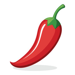 Chili pepper flat vector illustration on white background
