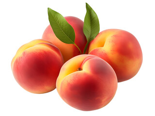 Fototapeta na wymiar fresh fruit of ripen peach PNG