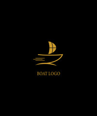 Boat Logo Design Template Vector Graphic Element.