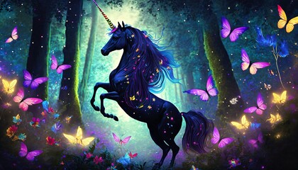 Obraz na płótnie Canvas black unicorn
