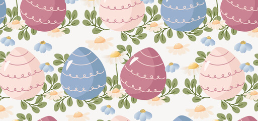  Cute delicate easter eggs pattern.  Wallpaper Spring