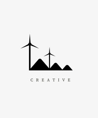 Creative wind logo design element. With white background