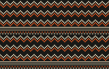 Ethnic abstract ikat art. Aztec ornament print. geometric ethnic pattern seamless  color oriental.  Design for background ,curtain, carpet, wallpaper, clothing, wrapping, Batik, vector illustration.