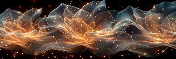 Nature Abstract Flower Petals Beige, with lights, light black and yellow, Background HD, Illustrations