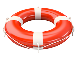 red life buoy rescue tube for swimming PNG