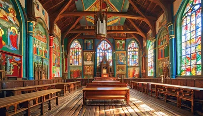 Foto op Canvas interior of church © Frantisek