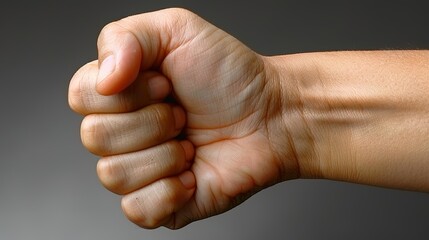 Hand giving a thumbs-down gesture against a stark background, conveying disagreement or dissatisfa - obrazy, fototapety, plakaty