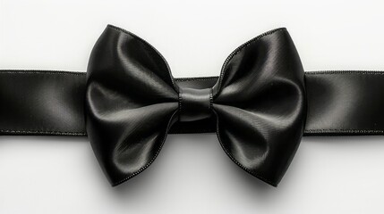 Black Bow Tie, Black ribbon bow isolation on white background 