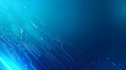 Obraz premium Abstract Blue Circuit Board Background With Digital Elements. Website, header, presentation