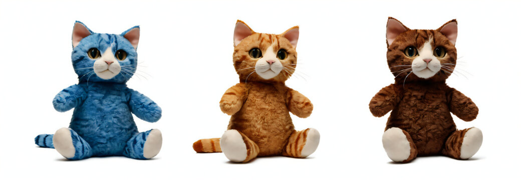 Stuffed toy, cat on a white background