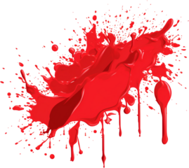 Red paint splatter, splash, drips, simple minimal