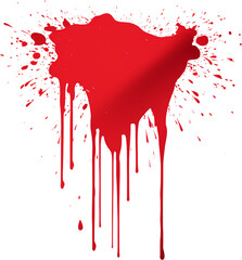 Red paint splatter, splash, drips, simple minimal