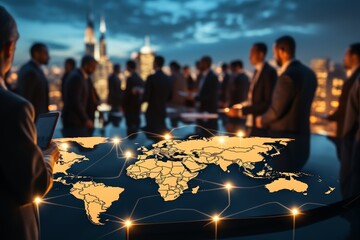 A world map depicting the interconnectedness and unity of all people, reflecting a positive vision for the future of humanity based on peace and love.