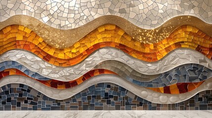 Elegant swirls of gold and silver merging into a shimmering mosaic