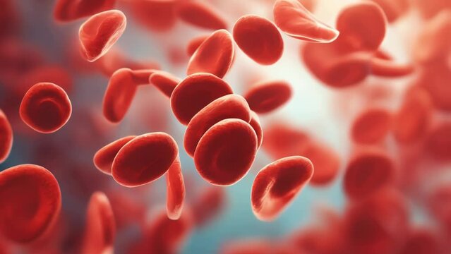 Red blood cells floating in the air, suitable for medical concepts.