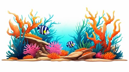 Obraz na płótnie Canvas Coral reef on white isolated background