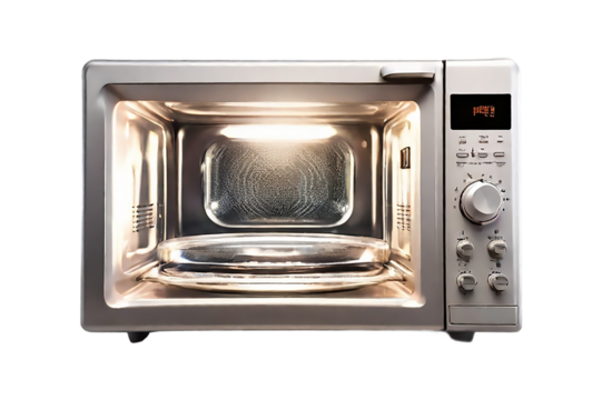Isolated Modern Stainless Steel Microwave Oven