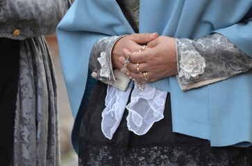 Saint Antioco, Sardinia - 04.16.2018: Religious procession of Sant'Antioco