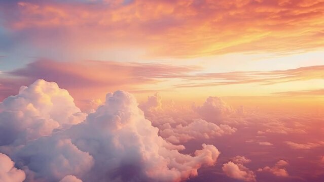 A scenic view of the sky and clouds from an airplane. Ideal for travel and aviation concepts.