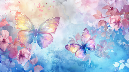 Beautiful watercolor butterflies and flowers background texture.  watercolor butterfly, butterfly background, background, watercolor, butterfly, texture, wallpaper, floral, flower, floral, 
