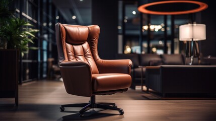 office brown chair on stylish office background