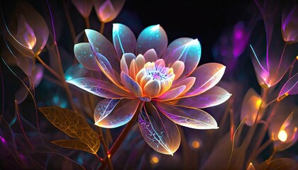 Obraz na płótnie Canvas lotus flower in the night