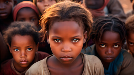 african children looking at camera