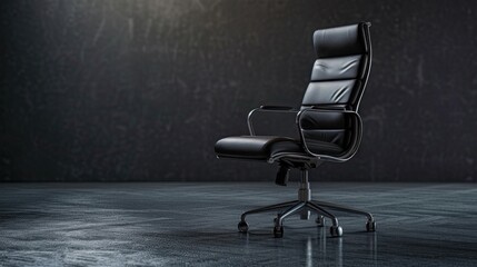 Office chair with vacant place . Black comfortable