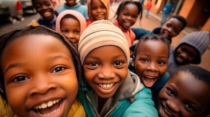 happy african children looking at camera