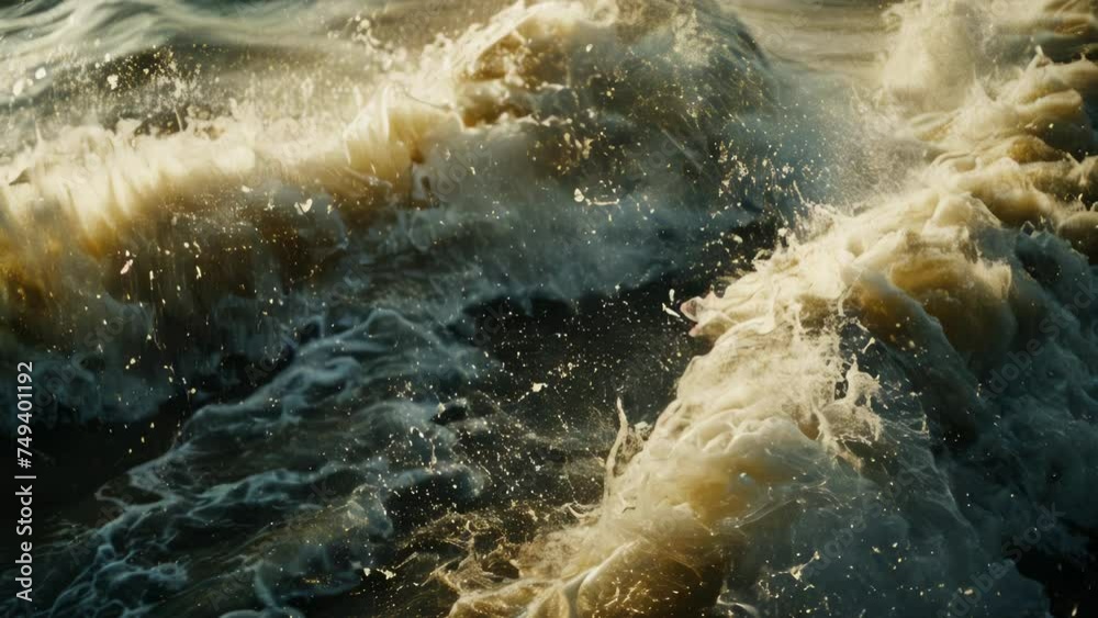 Poster A close up of water waves. Suitable for various design projects.