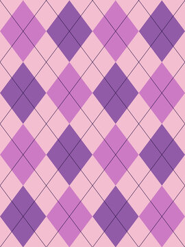 Argyle pattern.Purple. Seamless geometric background for clothing, wrapping paper.