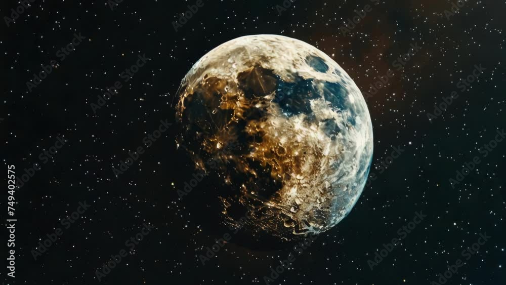 Poster a stunning image of a planet in the sky, perfect for science fiction or space-themed projects.