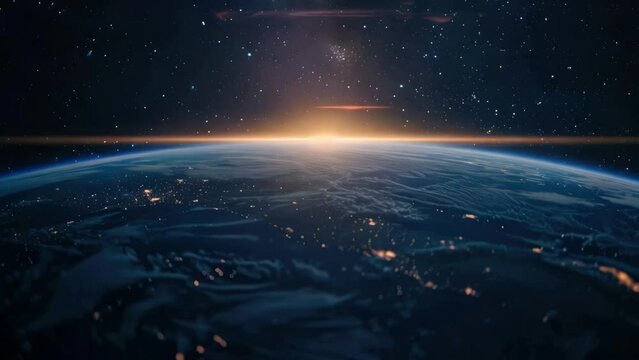 A stunning image of the Earth from space at night. Perfect for illustrating global concepts.